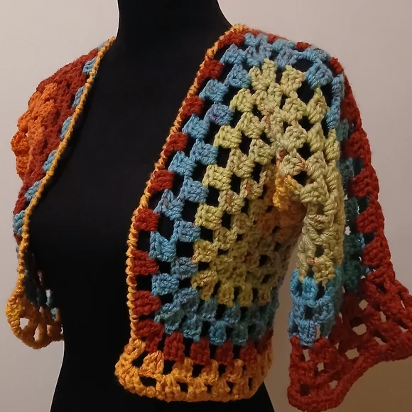 Multicolor Crochet Shrug - Picture 2 of 6